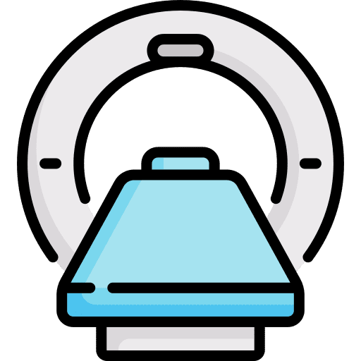 MRI icon cartoon drawing of MRI scanner